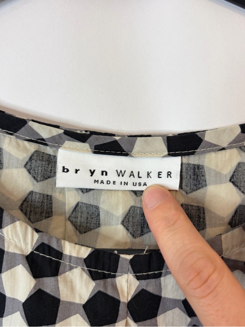 Bryn Walker Lucinda Organic Cotton Poplin Checkered Print Hi-Low Hem XS Artsy - Picture 3 of 8